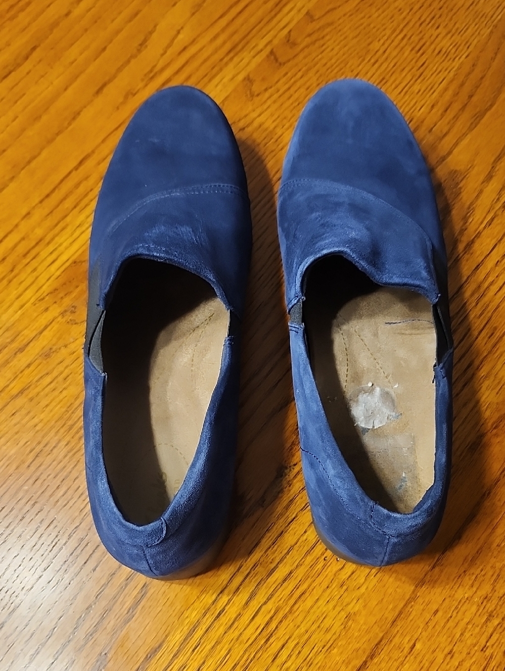 Women's Blue Suede Slip-On Dress Shoes